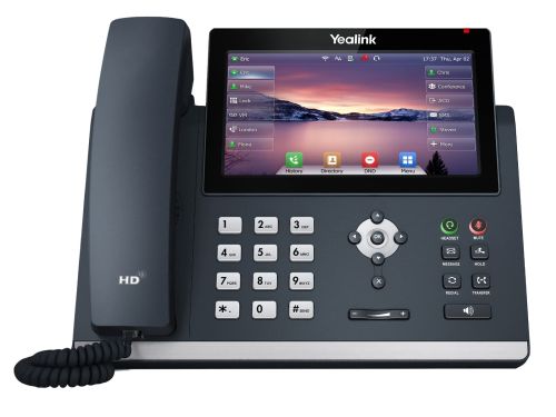Yealink SIP-T48U Advanced IP Power over Ethernet Corded Phone with Optima HD Voice Technology and 7.0 Inch LCD Touch Screen Colour Display with Backlight (800 x 480 Pixel) - Black