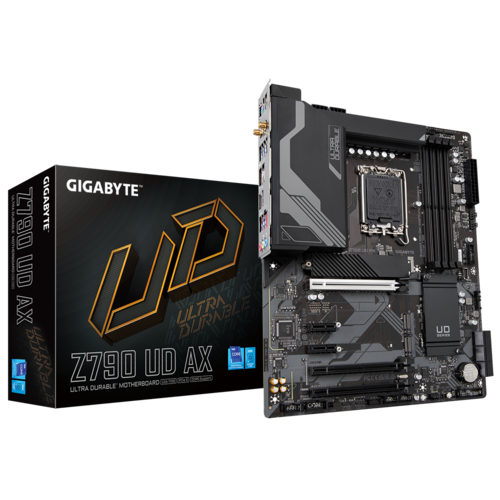 GIGABYTE Z790 UD AX rev. 1.0 LGA 1700 ATX Motherboard, Intel Z790 Chipset, 4 x DDR5 DIMM, Supporting Up to 128GB, 2.5GbE LAN & Wi-Fi 6E, PCIe 5.0 x16, 4 xM.2, DP, HDMI, USB-C 20Gb/s | Z790 UD AX