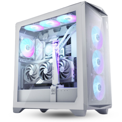 MSI Powered White Edition Gaming PC, Core I7-14700K 3.4 GHz, RTX 4070 Ti SUPER 16GB OC, 32GB (2 x16GB) DDR5 7200 MHz RAM, NV2 2TB M.2 2280 NVMe, All In One RGB 240mm Liquid CPU Cooler, 850W 80+ Gold, WiFi+BTv